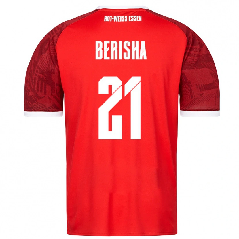 Danxen Män Dion Berisha #21 Röd Vinröd Vit Bortatröja Matchtröjor 2025/26 Tröjor T-Tröja