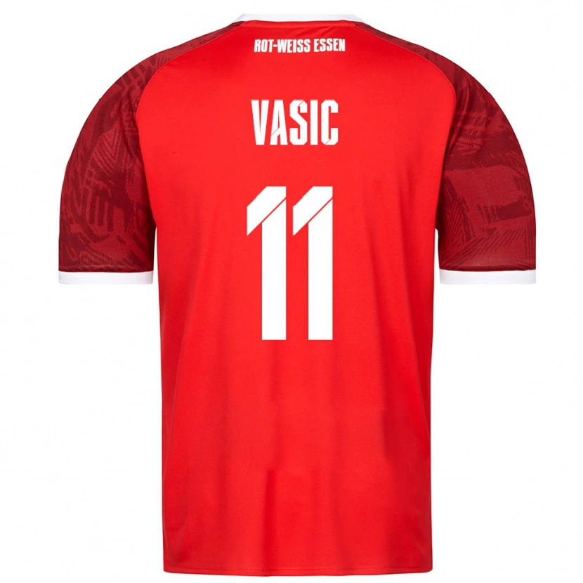 Danxen Män Fadih Vasic #11 Röd Vinröd Vit Bortatröja Matchtröjor 2025/26 Tröjor T-Tröja