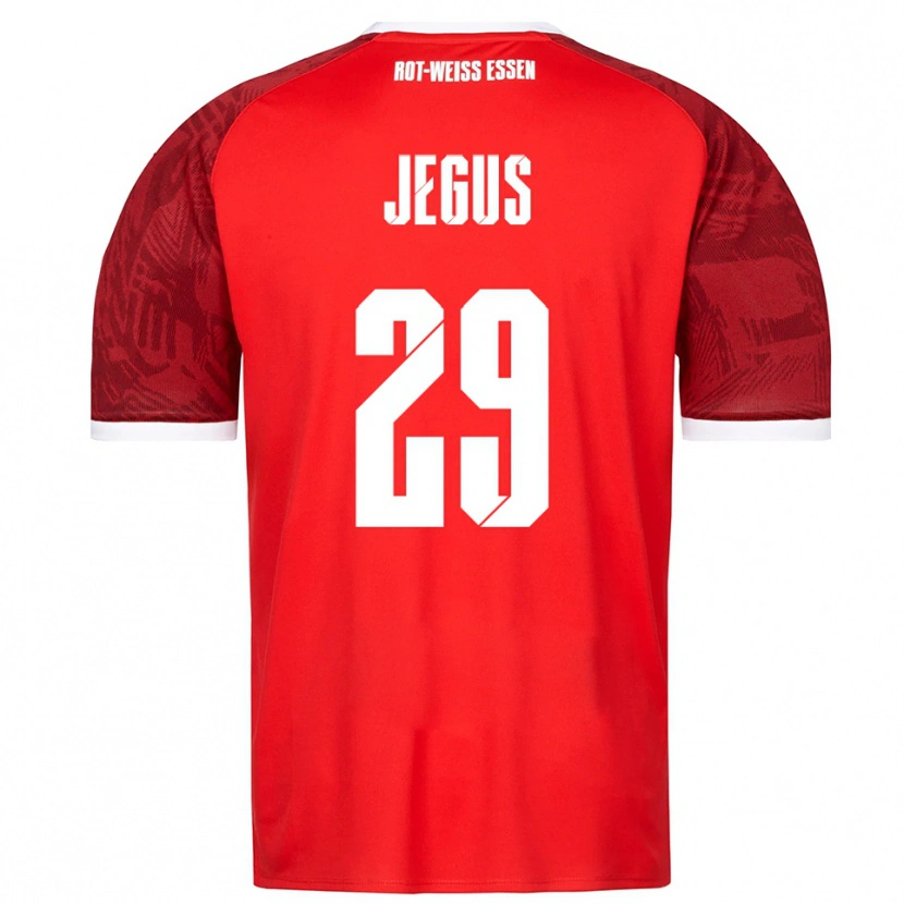 Danxen Män Leonard Jegus #29 Röd Vinröd Vit Bortatröja Matchtröjor 2025/26 Tröjor T-Tröja