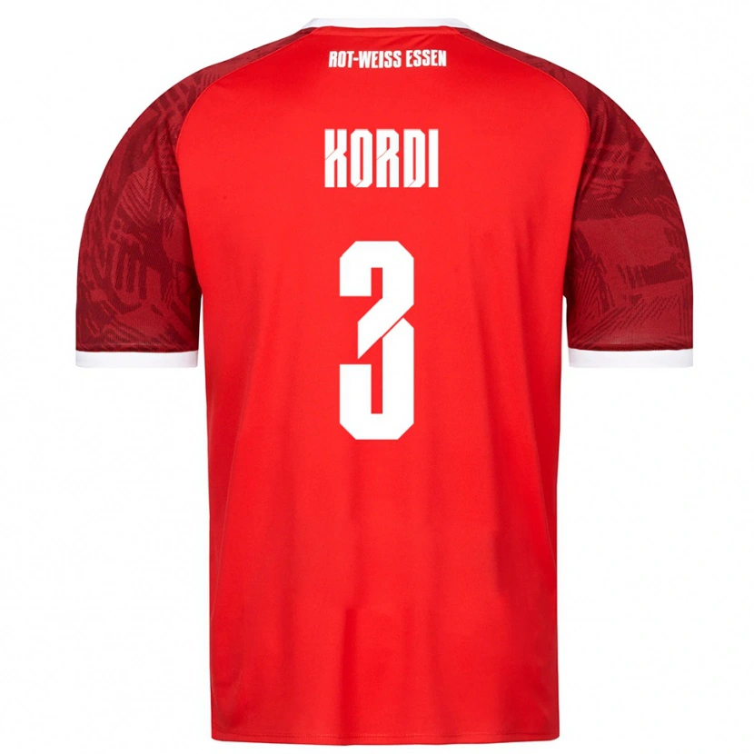 Danxen Män Artin Kordi #3 Röd Vinröd Vit Bortatröja Matchtröjor 2025/26 Tröjor T-Tröja