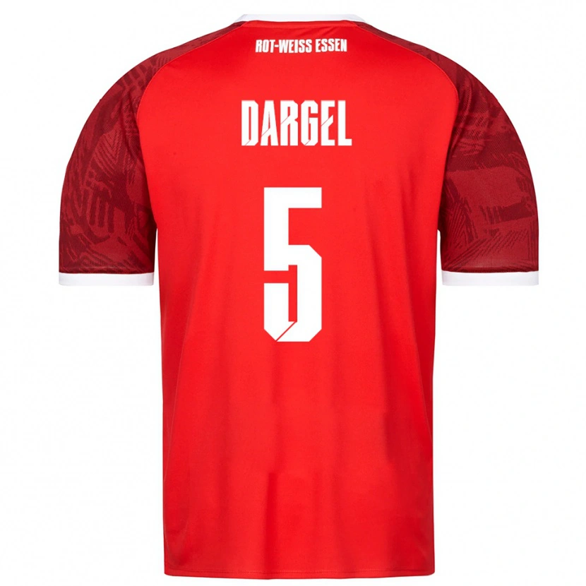 Danxen Män Timo Dargel #5 Röd Vinröd Vit Bortatröja Matchtröjor 2025/26 Tröjor T-Tröja