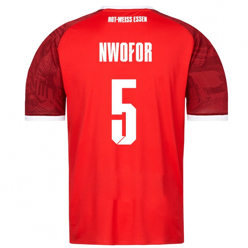 Danxen Män Jamie Nwofor #5 Röd Vinröd Vit Bortatröja Matchtröjor 2025/26 Tröjor T-Tröja