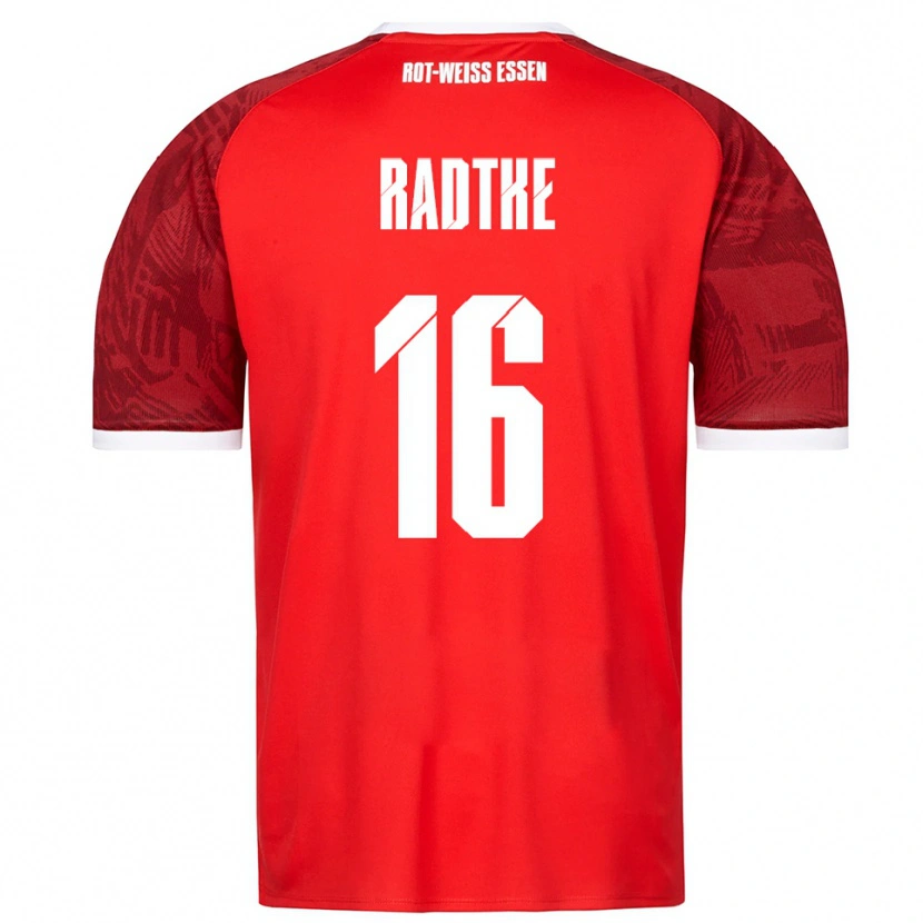 Danxen Män Tim Radtke #16 Röd Vinröd Vit Bortatröja Matchtröjor 2025/26 Tröjor T-Tröja