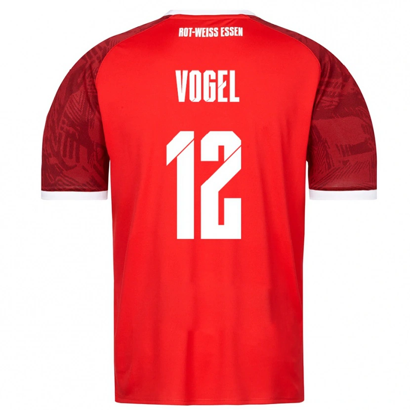 Danxen Män Colin Vogel #12 Röd Vinröd Vit Bortatröja Matchtröjor 2025/26 Tröjor T-Tröja