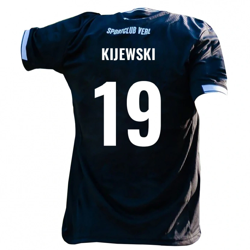 Danxen Män Niko Kijewski #19 Svart Vit Bortatröja Matchtröjor 2025/26 Tröjor T-Tröja
