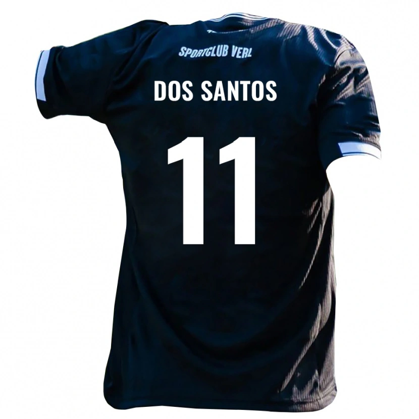 Danxen Män Samuel Dos Santos #11 Svart Vit Bortatröja Matchtröjor 2025/26 Tröjor T-Tröja