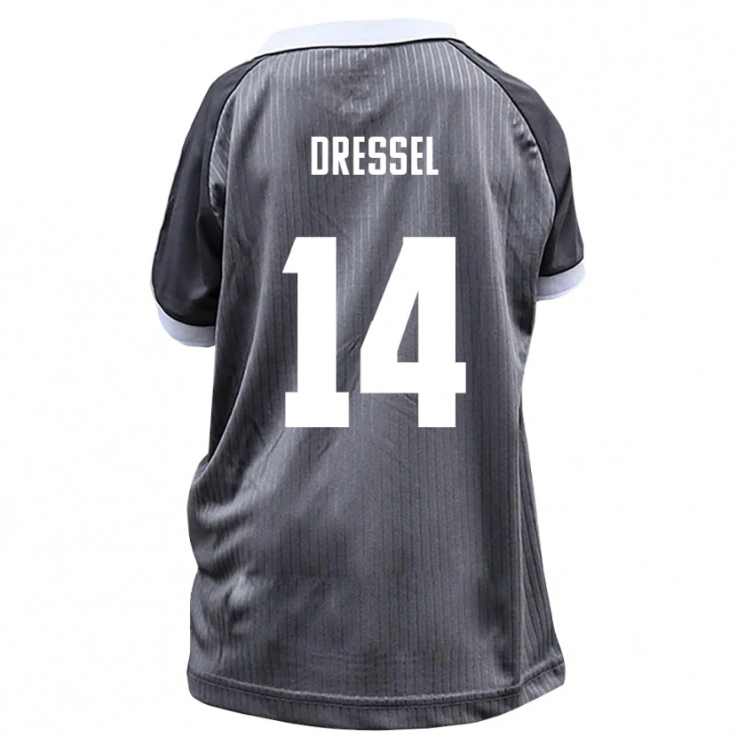 Danxen Män Dennis Dressel #14 Grå Vit Bortatröja Matchtröjor 2025/26 Tröjor T-Tröja