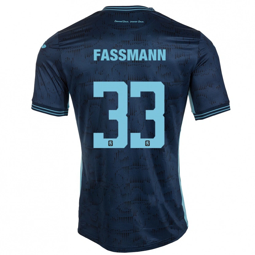 Danxen Män Lasse Faßmann #33 Kungblå Bortatröja Matchtröjor 2025/26 Tröjor T-Tröja