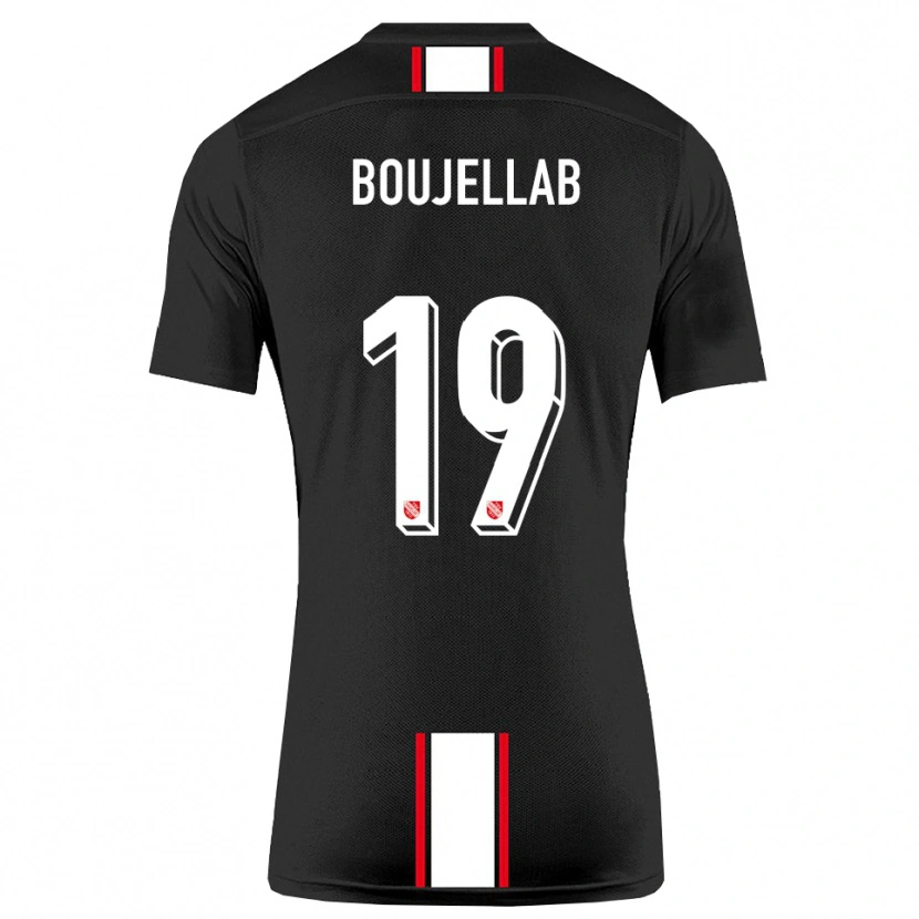 Danxen Män Nassim Boujellab #19 Svart Vit Bortatröja Matchtröjor 2025/26 Tröjor T-Tröja