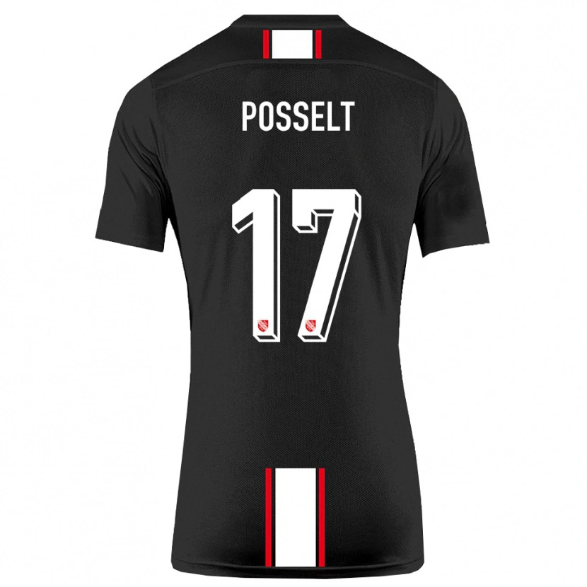 Danxen Män John Posselt #17 Svart Vit Bortatröja Matchtröjor 2025/26 Tröjor T-Tröja
