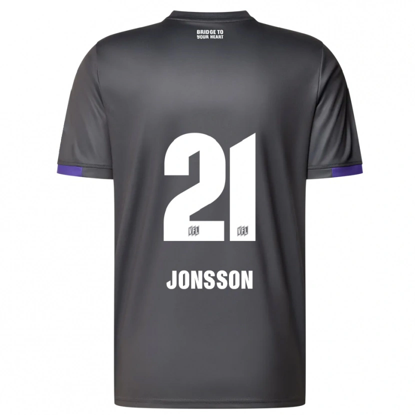 Danxen Män Lukas Jonsson #21 Grå Lila Bortatröja Matchtröjor 2025/26 Tröjor T-Tröja