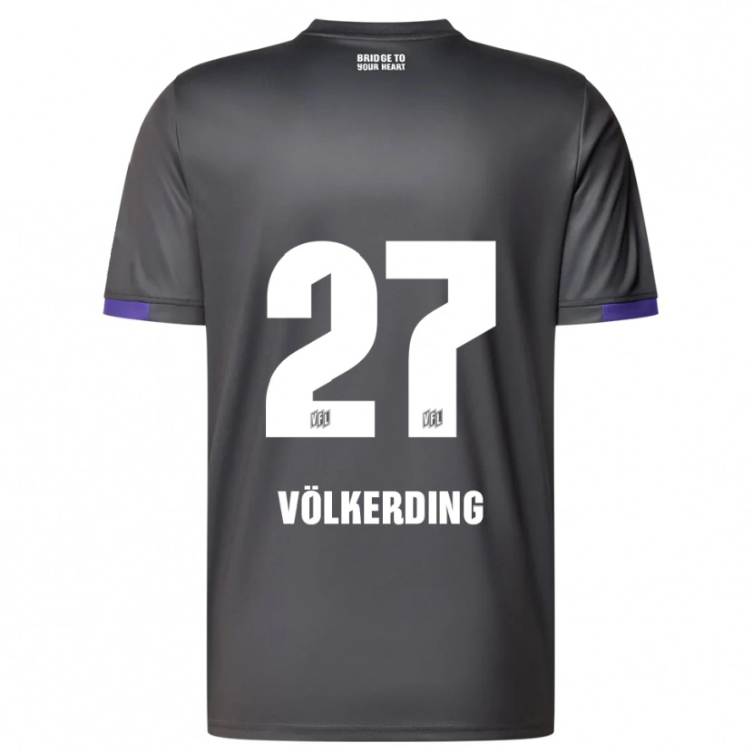 Danxen Män Jakob Völkerding #27 Grå Lila Bortatröja Matchtröjor 2025/26 Tröjor T-Tröja