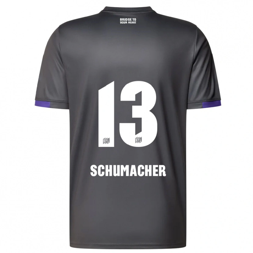 Danxen Män Kevin Schumacher #13 Grå Lila Bortatröja Matchtröjor 2025/26 Tröjor T-Tröja