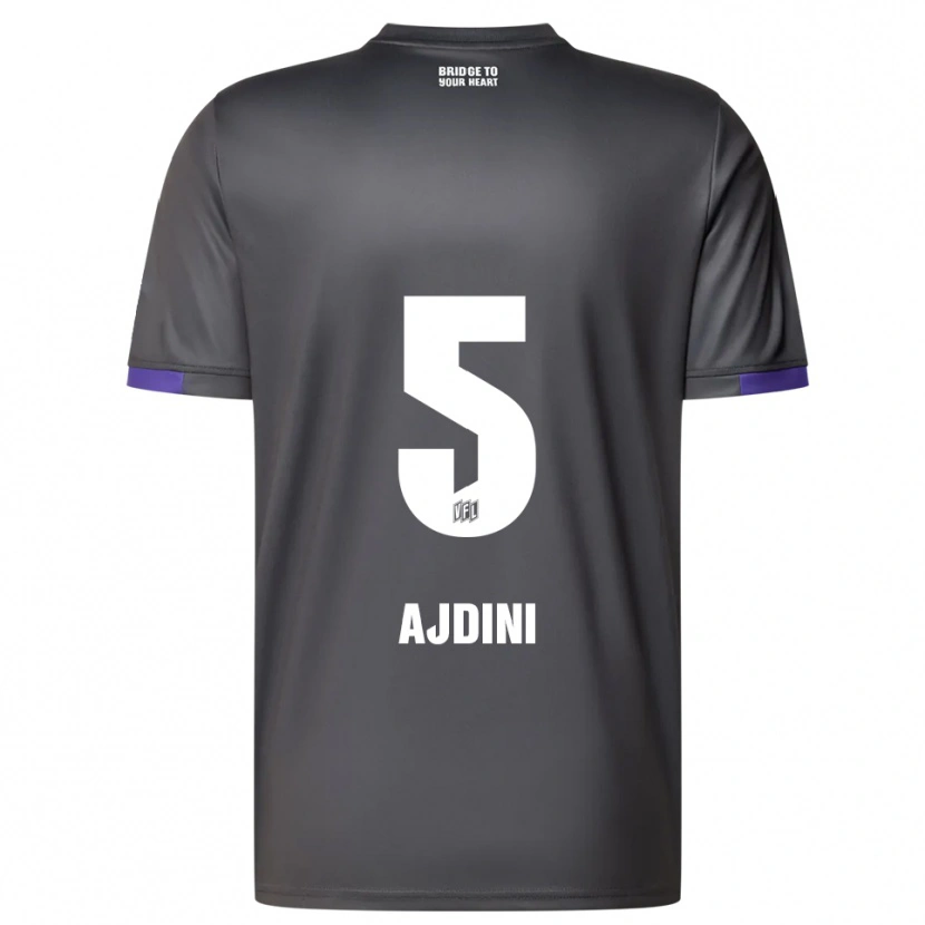 Danxen Män Bashkim Ajdini #5 Grå Lila Bortatröja Matchtröjor 2025/26 Tröjor T-Tröja