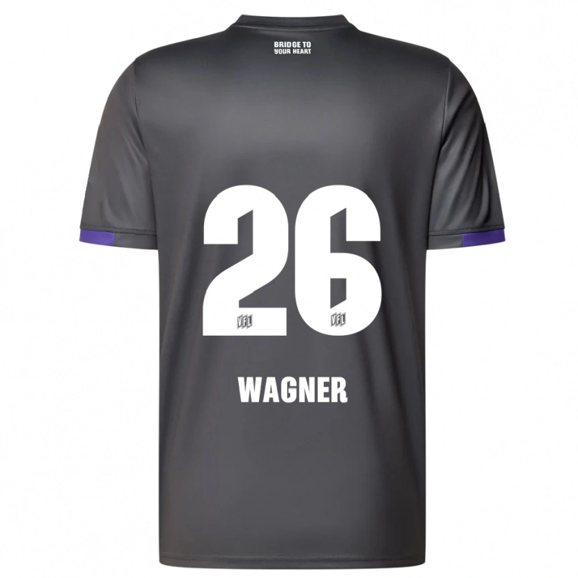 Danxen Män Fridolin Wagner #26 Grå Lila Bortatröja Matchtröjor 2025/26 Tröjor T-Tröja