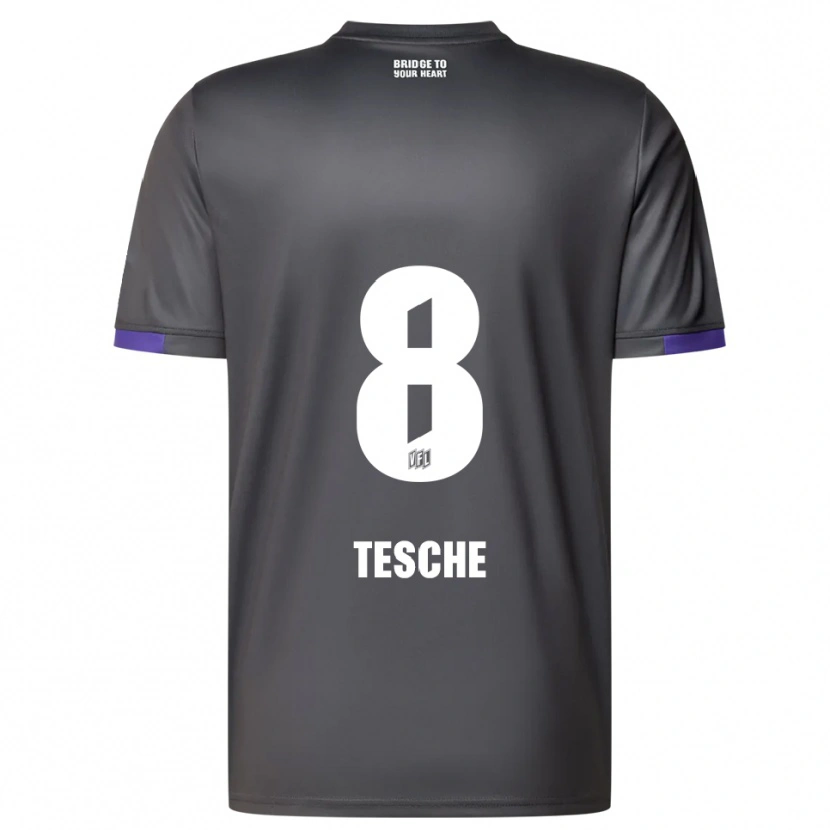 Danxen Män Robert Tesche #8 Grå Lila Bortatröja Matchtröjor 2025/26 Tröjor T-Tröja