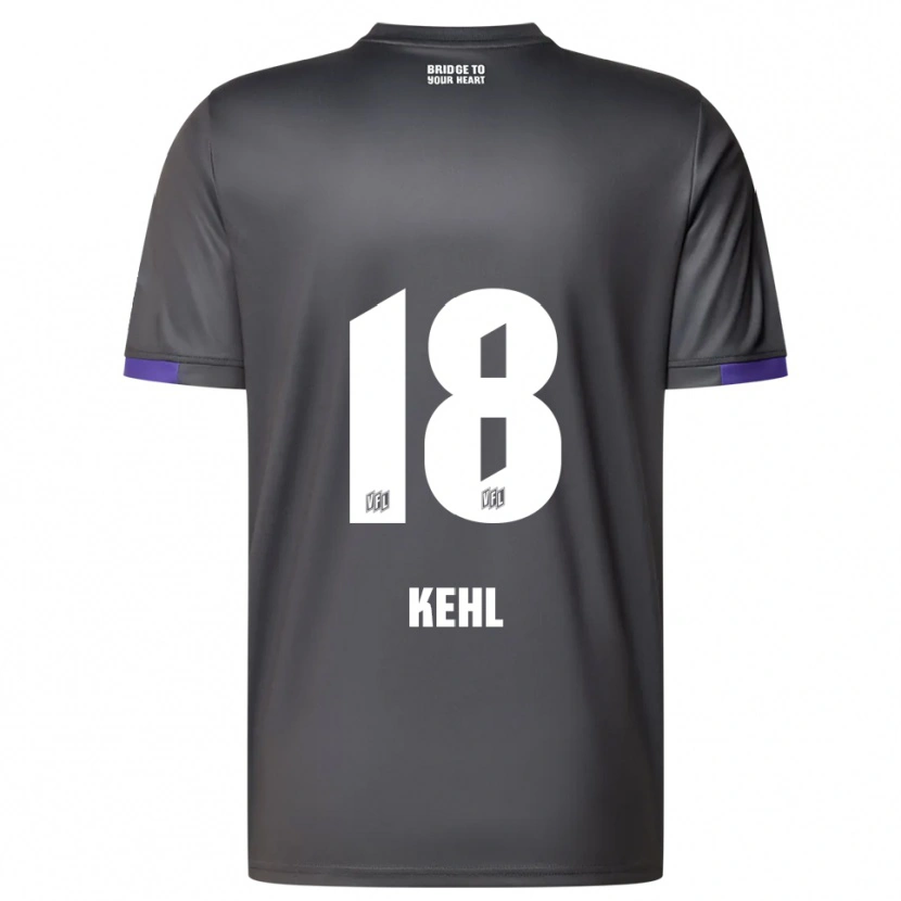 Danxen Män Lars Kehl #18 Grå Lila Bortatröja Matchtröjor 2025/26 Tröjor T-Tröja