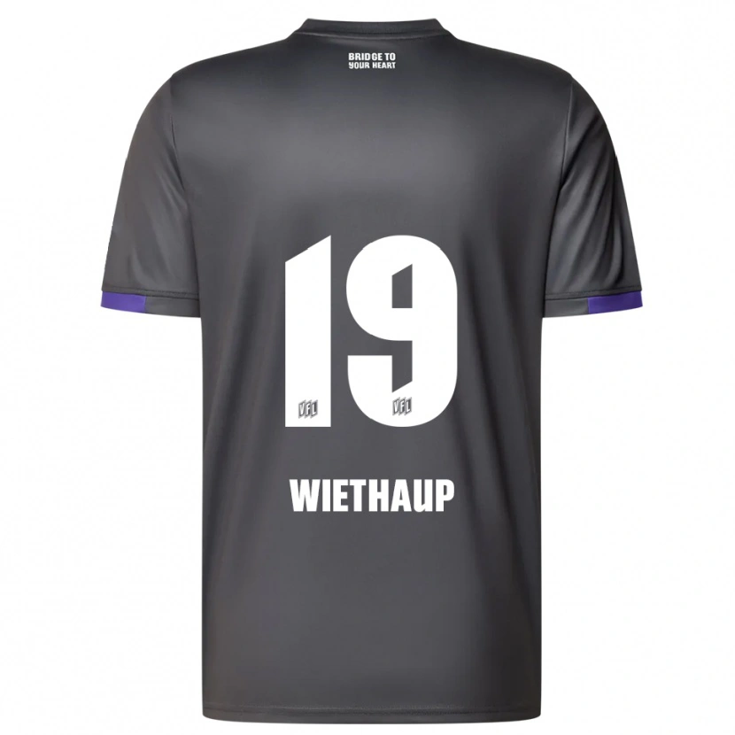 Danxen Män Kevin Wiethaup #19 Grå Lila Bortatröja Matchtröjor 2025/26 Tröjor T-Tröja