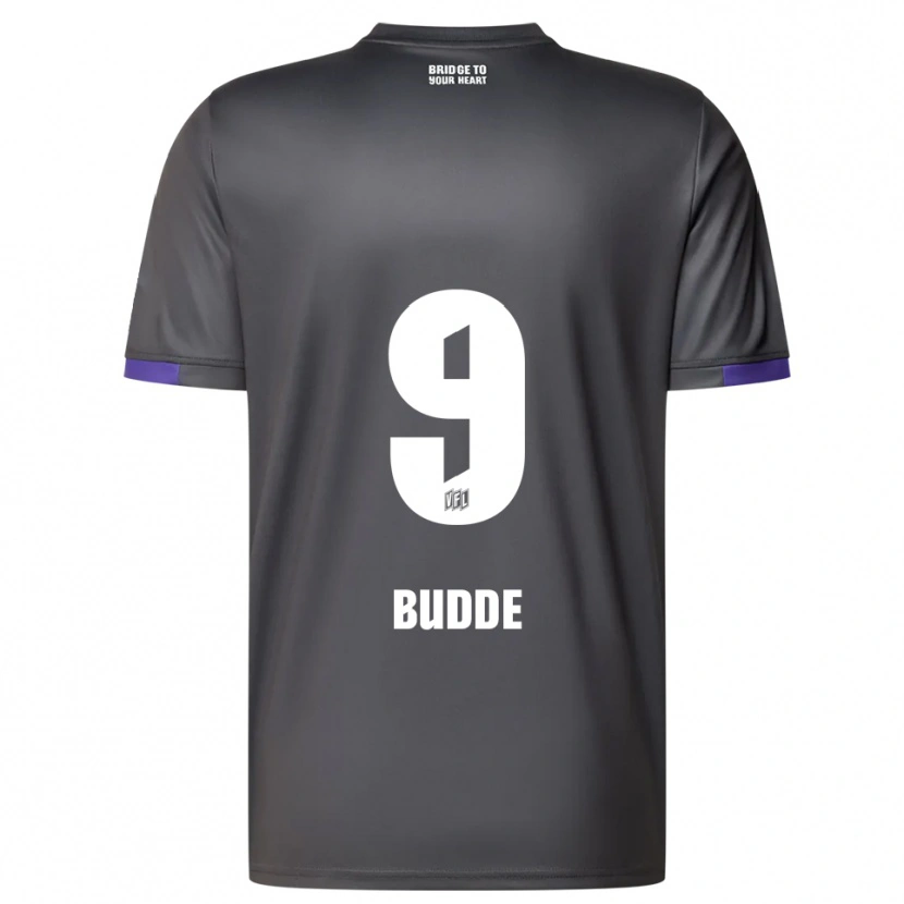 Danxen Män Rico Budde #9 Grå Lila Bortatröja Matchtröjor 2025/26 Tröjor T-Tröja