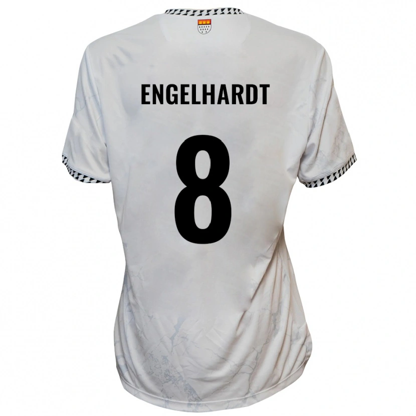 Danxen Män Florian Engelhardt #8 Vit Svart Bortatröja Matchtröjor 2025/26 Tröjor T-Tröja
