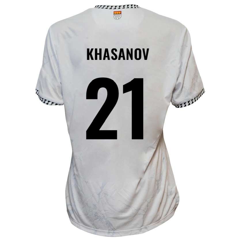 Danxen Män Denys Khasanov #21 Vit Svart Bortatröja Matchtröjor 2025/26 Tröjor T-Tröja