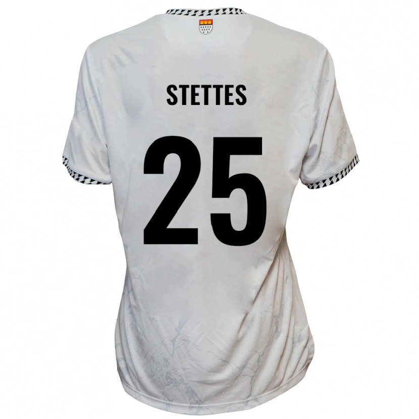 Danxen Män Severin Stettes #25 Vit Svart Bortatröja Matchtröjor 2025/26 Tröjor T-Tröja