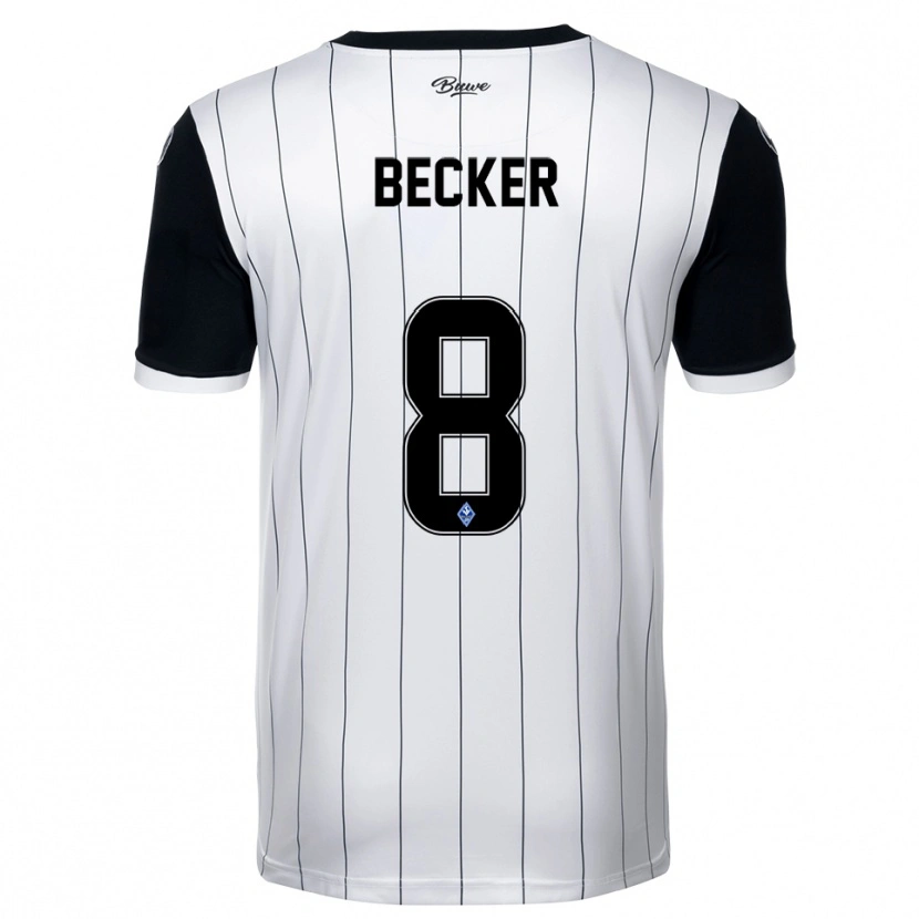 Danxen Män Finn Becker #8 Vit Svart Bortatröja Matchtröjor 2025/26 Tröjor T-Tröja