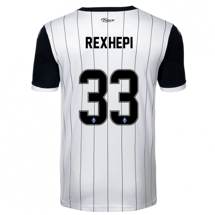 Danxen Män Arlind Rexhepi #33 Vit Svart Bortatröja Matchtröjor 2025/26 Tröjor T-Tröja