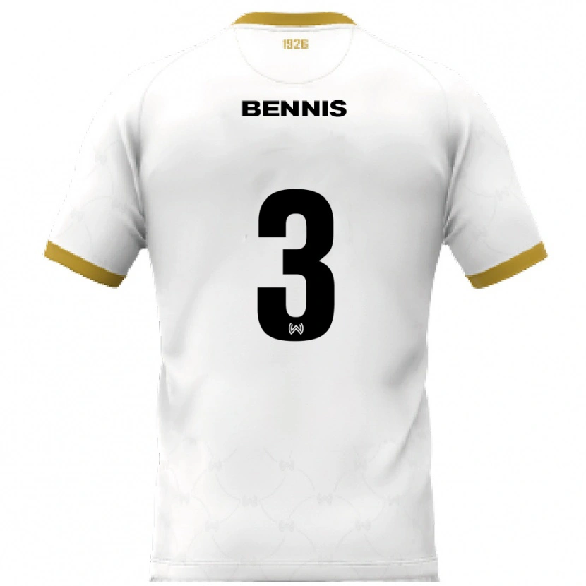 Danxen Män Amir Bennis #3 Vit Guld Bortatröja Matchtröjor 2025/26 Tröjor T-Tröja