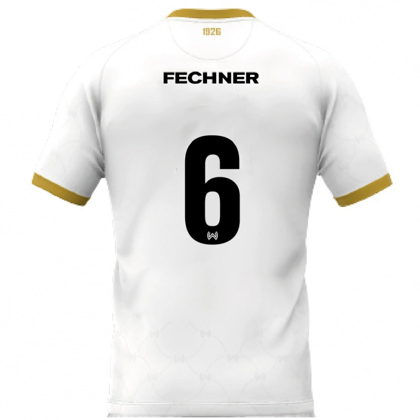 Danxen Män Gino Fechner #6 Vit Guld Bortatröja Matchtröjor 2025/26 Tröjor T-Tröja