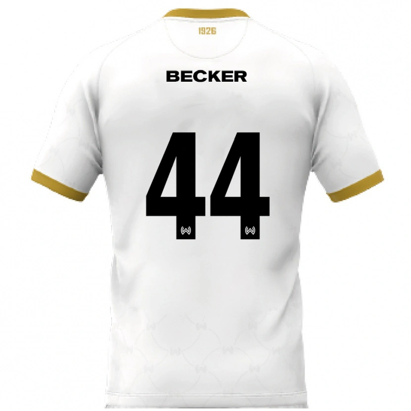 Danxen Män Jan Becker #44 Vit Guld Bortatröja Matchtröjor 2025/26 Tröjor T-Tröja
