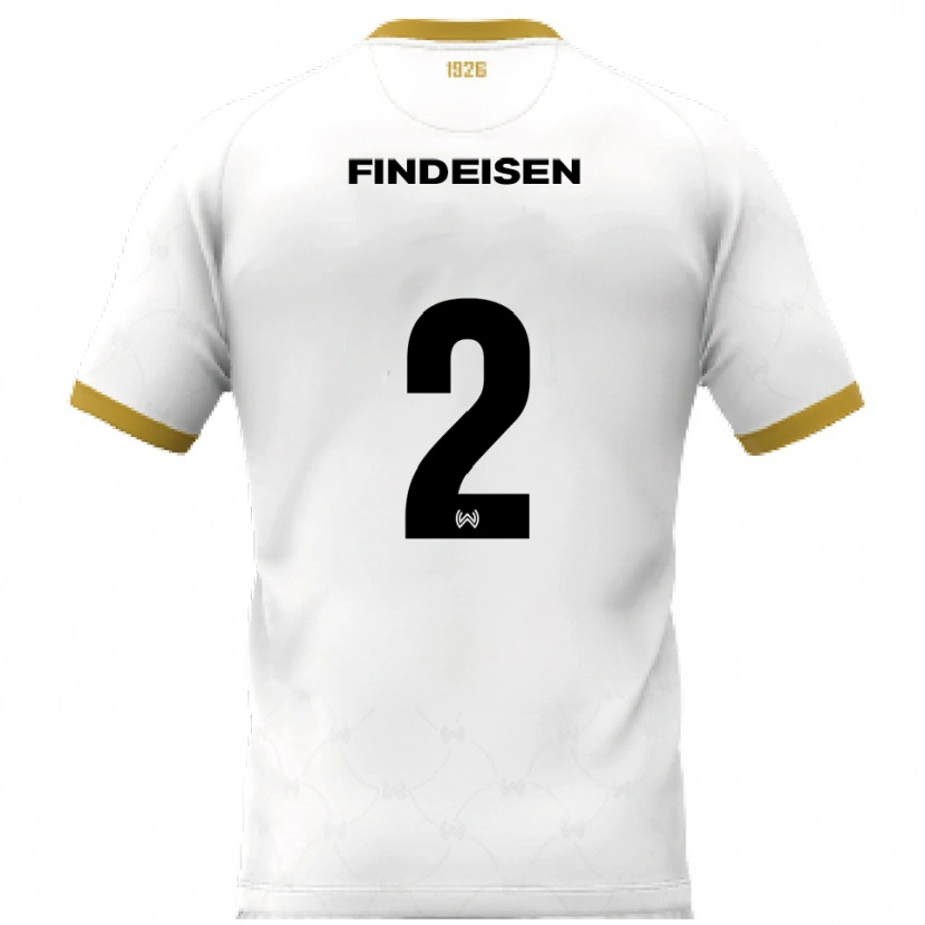 Danxen Män Edwin Findeisen #2 Vit Guld Bortatröja Matchtröjor 2025/26 Tröjor T-Tröja