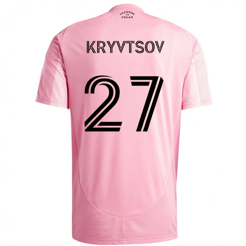Danxen Barn Sergiy Kryvtsov #27 Rosa Svart Hemmatröja Matchtröjor 2025/26 Tröjor T-Tröja