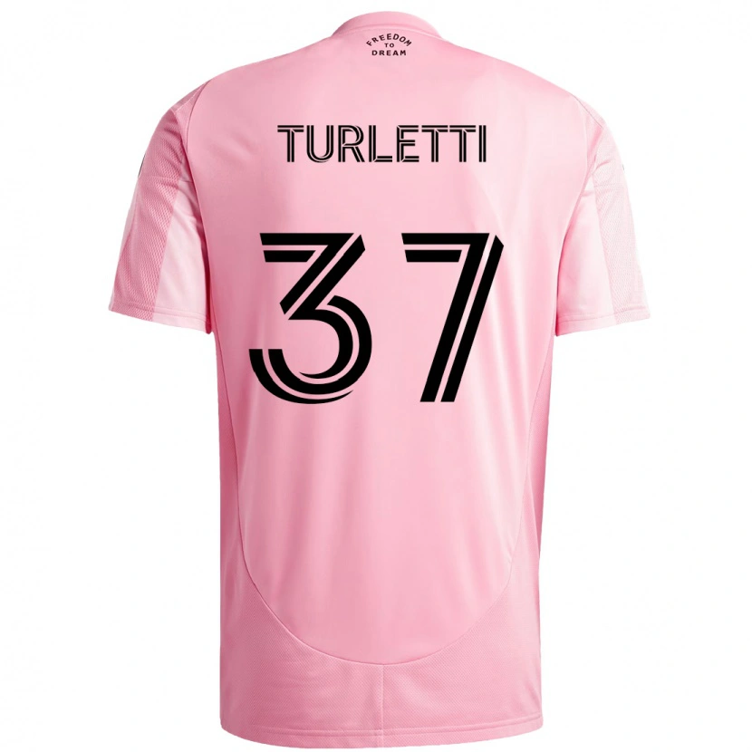 Danxen Barn Mateo Turletti #37 Rosa Svart Hemmatröja Matchtröjor 2025/26 Tröjor T-Tröja