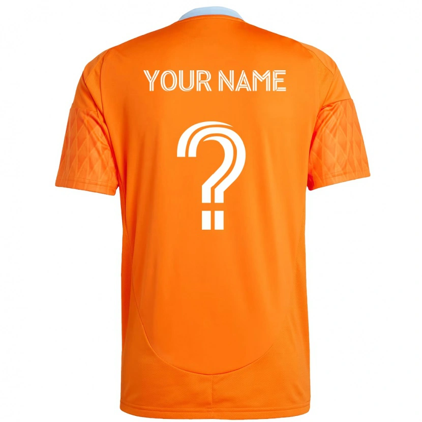 Danxen Barn Ditt Namn #0 Orange Vit Hemmatröja Matchtröjor 2025/26 Tröjor T-Tröja