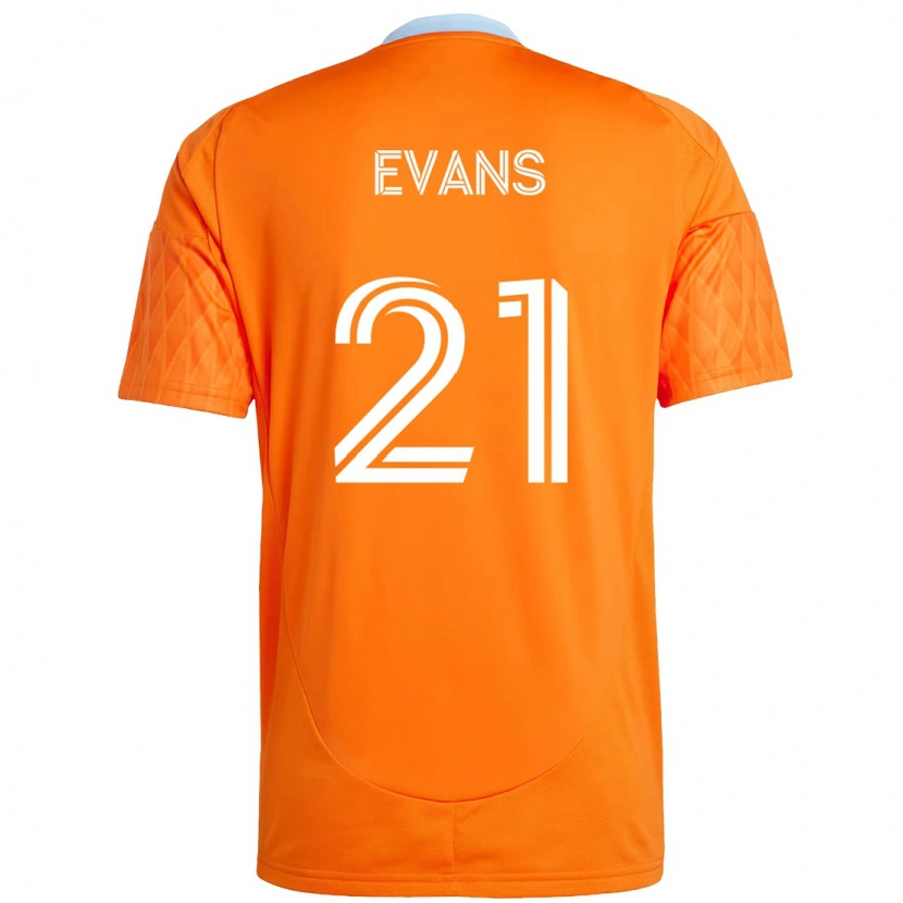 Danxen Barn Jacob Evans #21 Orange Vit Hemmatröja Matchtröjor 2025/26 Tröjor T-Tröja