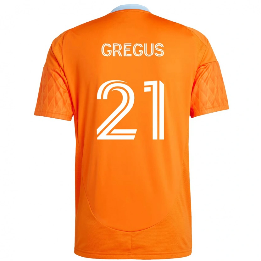 Danxen Barn Ján Gregus #21 Orange Vit Hemmatröja Matchtröjor 2025/26 Tröjor T-Tröja