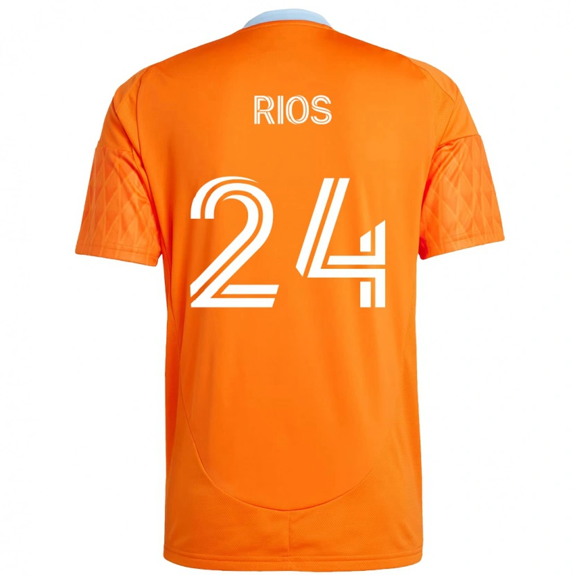 Danxen Barn Paolo Ríos #24 Orange Vit Hemmatröja Matchtröjor 2025/26 Tröjor T-Tröja