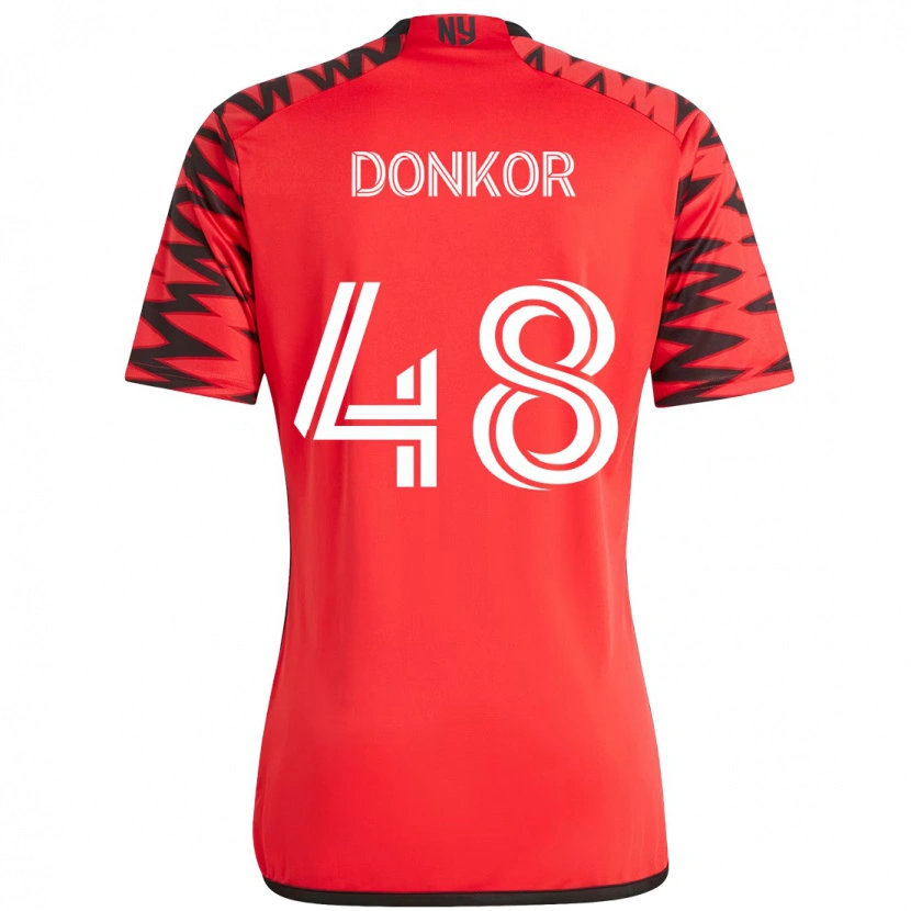 Danxen Barn Ronald Donkor #48 Röd Svart Hemmatröja Matchtröjor 2025/26 Tröjor T-Tröja