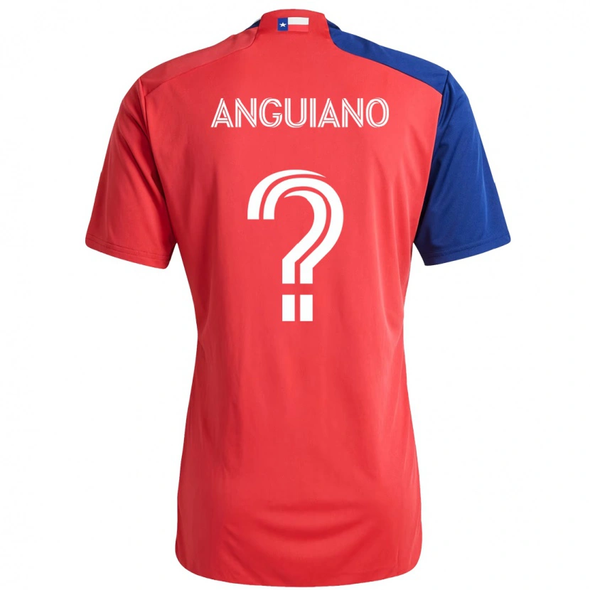 Danxen Barn Adrian Anguiano #0 Ljusblå Röd Hemmatröja Matchtröjor 2025/26 Tröjor T-Tröja
