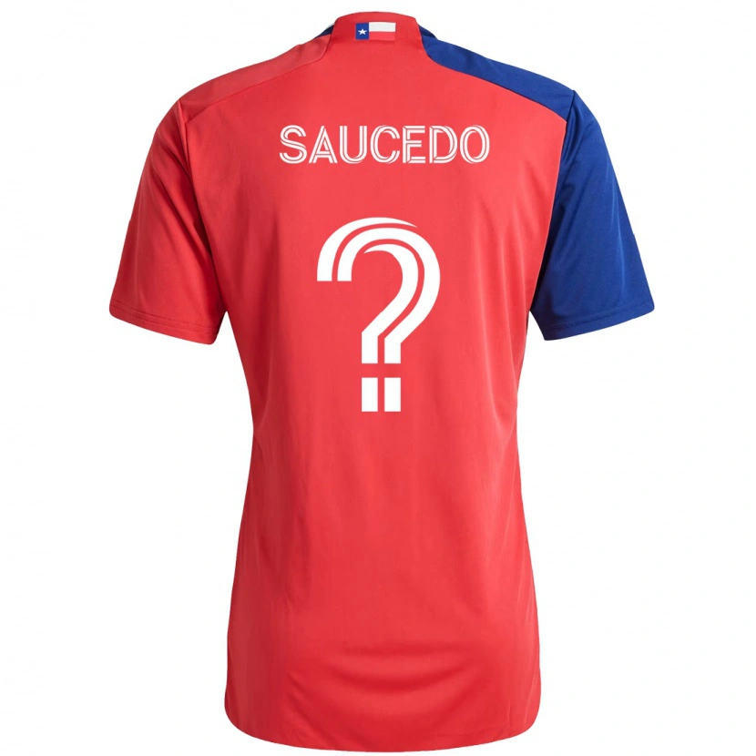 Danxen Barn Andre Saucedo #0 Röd Marinblå Hemmatröja Matchtröjor 2025/26 Tröjor T-Tröja