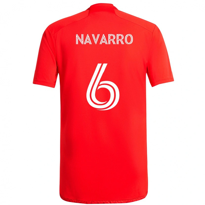 Danxen Barn Miguel Navarro #6 Röd Vit Hemmatröja Matchtröjor 2025/26 Tröjor T-Tröja