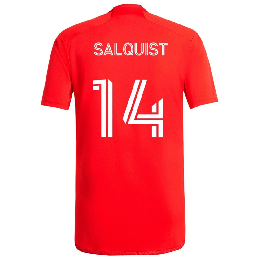 Danxen Barn Tobias Salquist #14 Röd Vit Hemmatröja Matchtröjor 2025/26 Tröjor T-Tröja