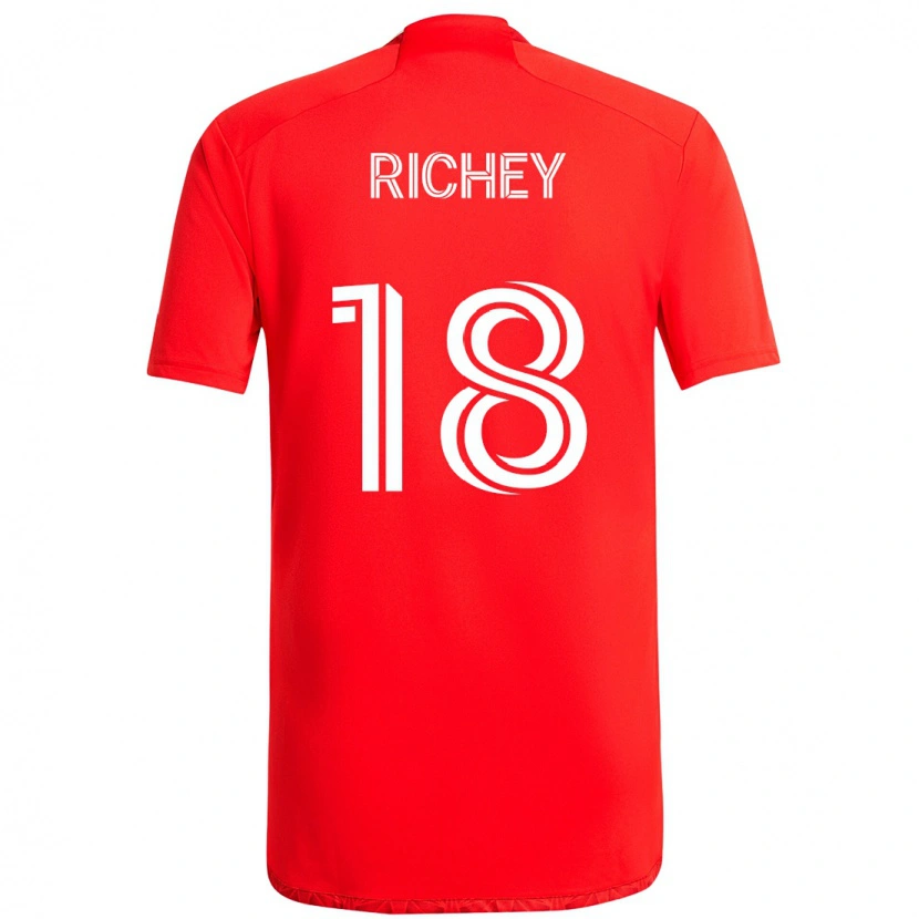 Danxen Barn Spencer Richey #18 Röd Vit Hemmatröja Matchtröjor 2025/26 Tröjor T-Tröja