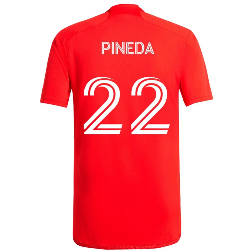 Danxen Barn Mauricio Pineda #22 Röd Vit Hemmatröja Matchtröjor 2025/26 Tröjor T-Tröja