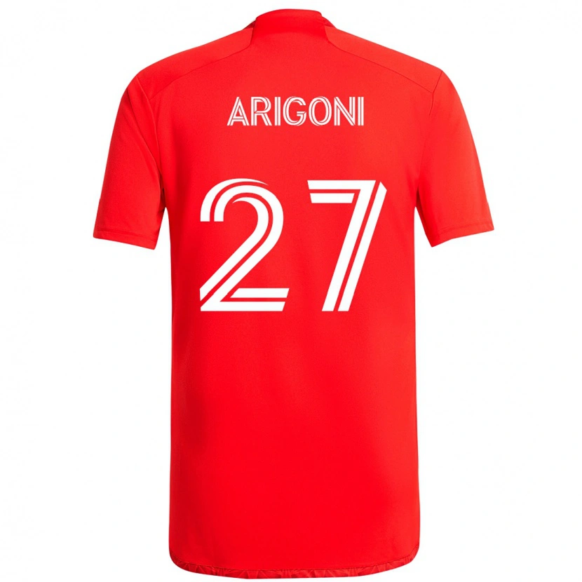 Danxen Barn Allan Arigoni #27 Röd Vit Hemmatröja Matchtröjor 2025/26 Tröjor T-Tröja