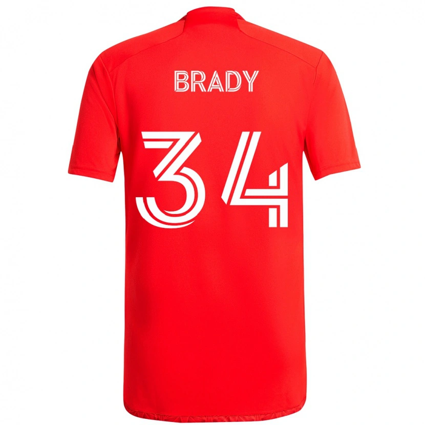 Danxen Barn Chris Brady #34 Röd Vit Hemmatröja Matchtröjor 2025/26 Tröjor T-Tröja