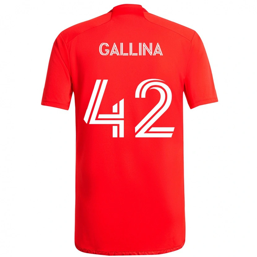 Danxen Barn Henrique Gallina #42 Röd Vit Hemmatröja Matchtröjor 2025/26 Tröjor T-Tröja