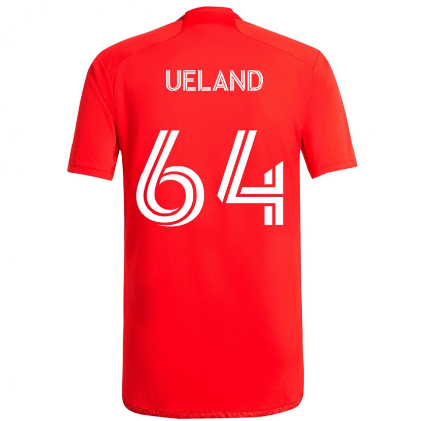 Danxen Barn Andreas Ueland #64 Röd Vit Hemmatröja Matchtröjor 2025/26 Tröjor T-Tröja