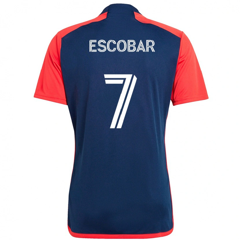 Danxen Barn Olger Escobar #7 Blå Röd Hemmatröja Matchtröjor 2025/26 Tröjor T-Tröja